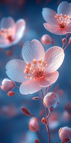 白色粉色金色花朵