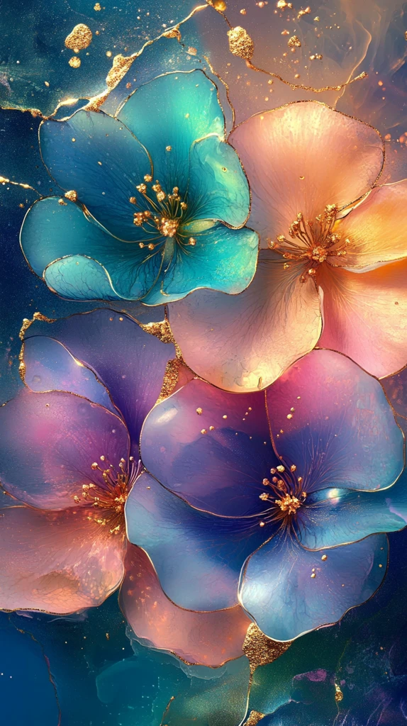 玫瑰仙子酒精墨艺术