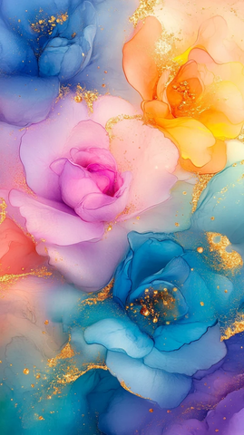 玫瑰仙子酒精墨艺术