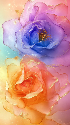 玫瑰仙子酒精墨艺术