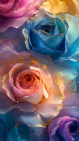 玫瑰仙子酒精墨艺术