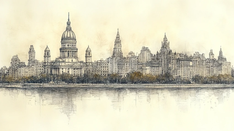 水边的城市建筑景观