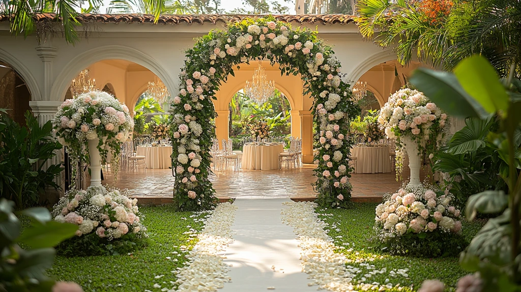 白色婚礼拱门装饰