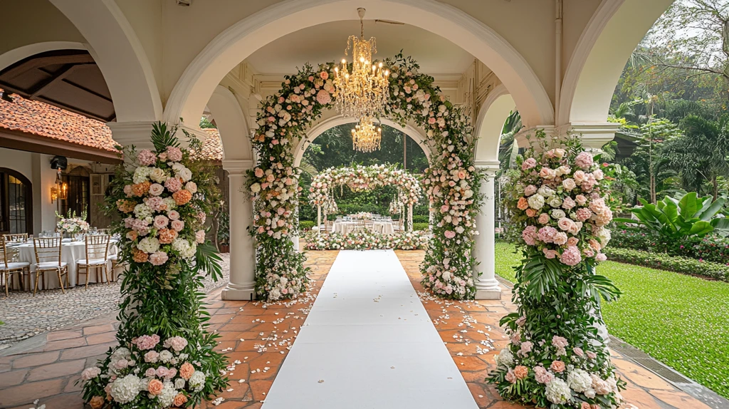 白色婚礼拱门装饰