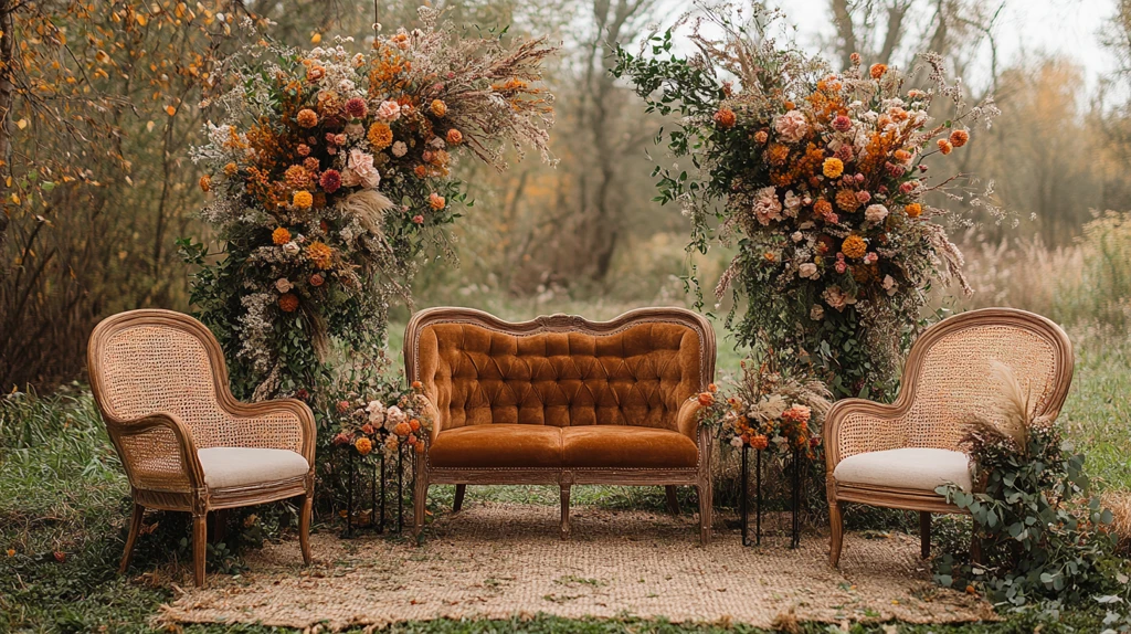 婚礼装饰几何框架干花绿植