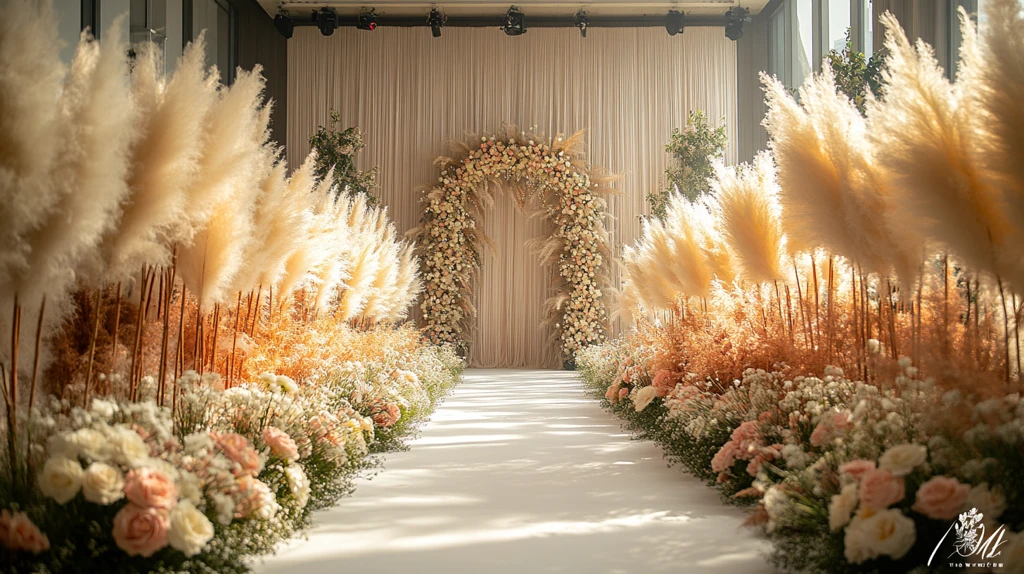 婚礼装饰与白地毯