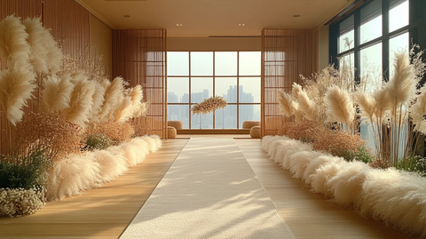 婚礼装饰与白地毯