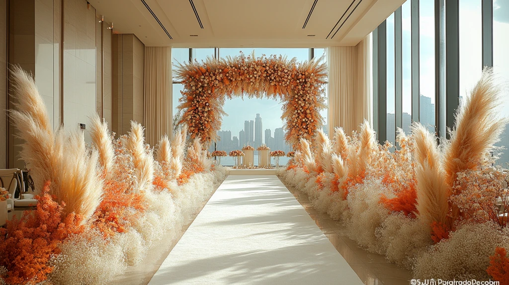 婚礼装饰与白地毯