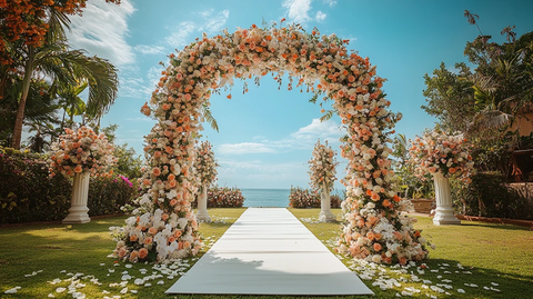 白色拱门婚礼舞台设计