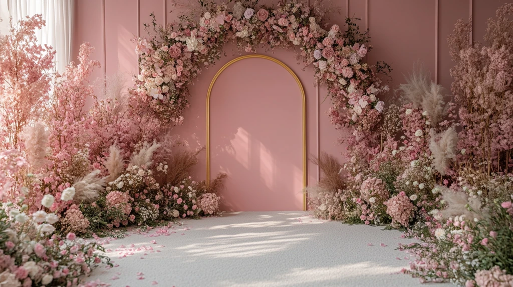 婚礼舞台花艺背景