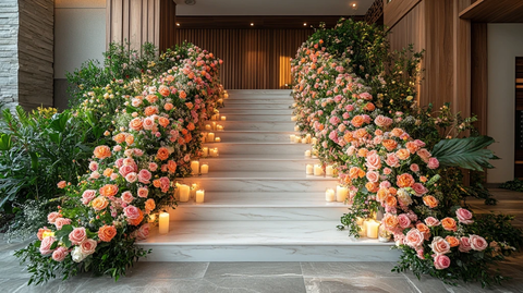 婚礼楼梯花艺装饰