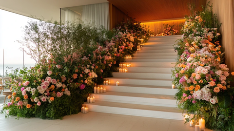 婚礼楼梯花艺装饰