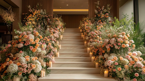 婚礼楼梯花艺装饰