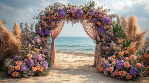 紫色婚礼花拱门装饰