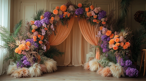 紫色婚礼花拱门装饰