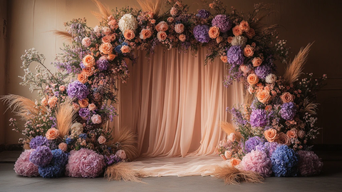 紫色婚礼花拱门装饰