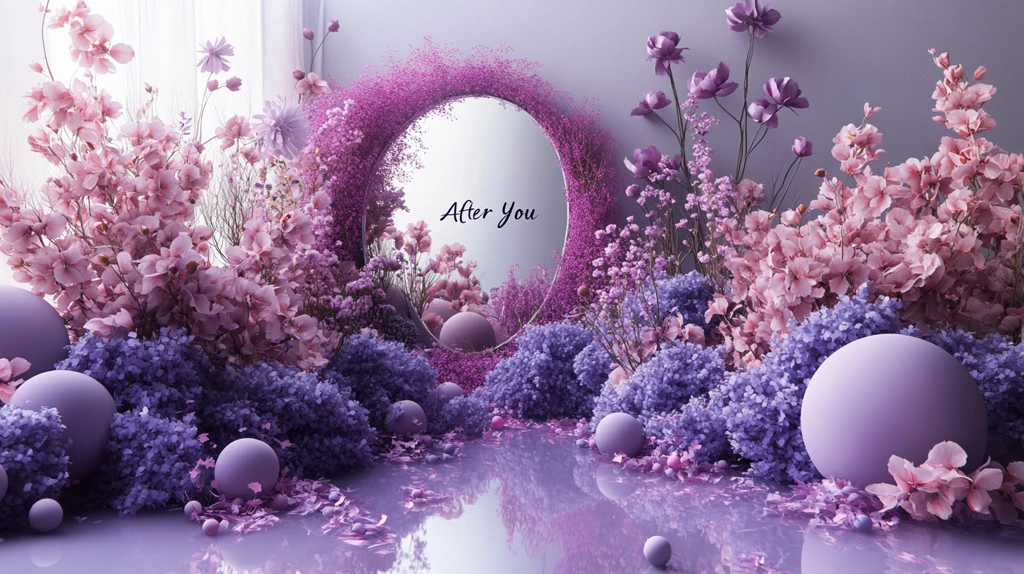 紫色粉色花拱门