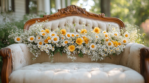 雏菊满天星花环装饰