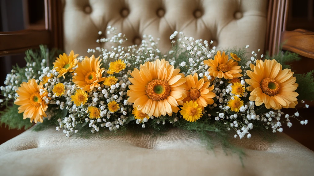 雏菊满天星花环装饰