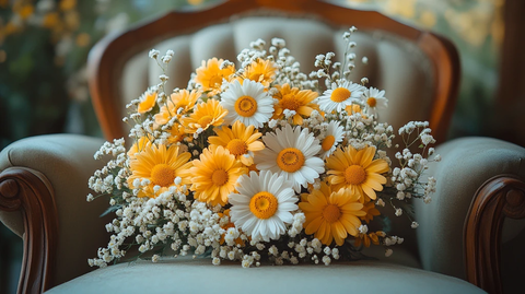 雏菊满天星花环装饰