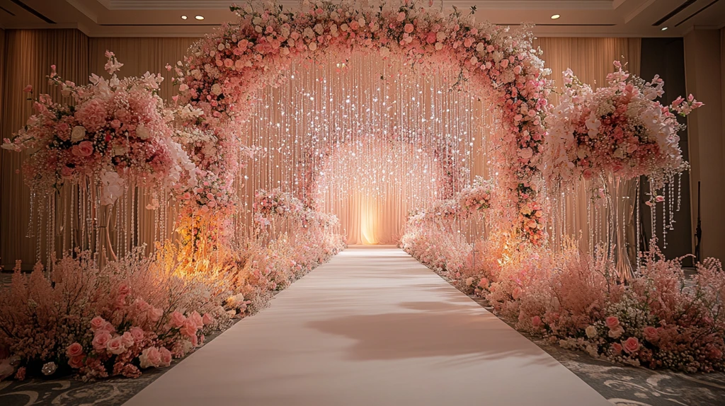 婚礼背景花艺拱门