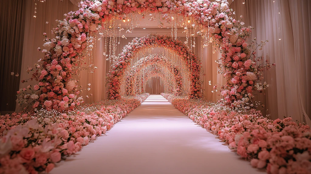 婚礼背景花艺拱门