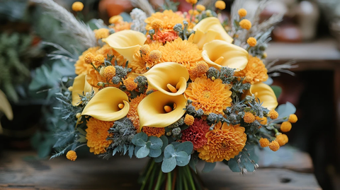 黄色婚礼花束