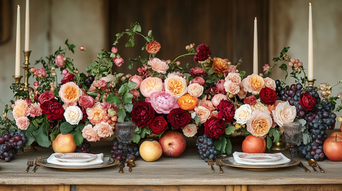 婚礼桌花与果实装饰