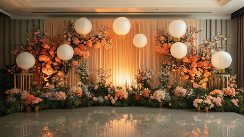 中式婚礼舞台背景装饰