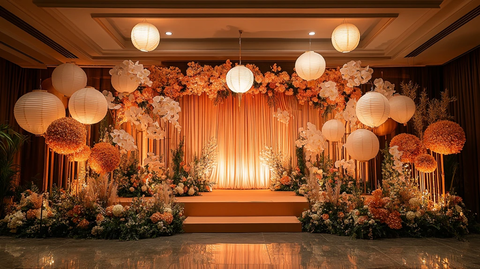 中式婚礼舞台背景装饰