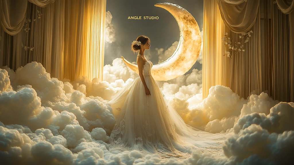 月亮星星婚礼舞台装饰