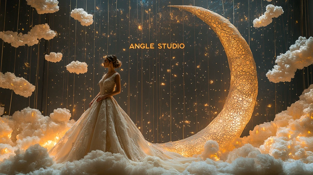 月亮星星婚礼舞台装饰