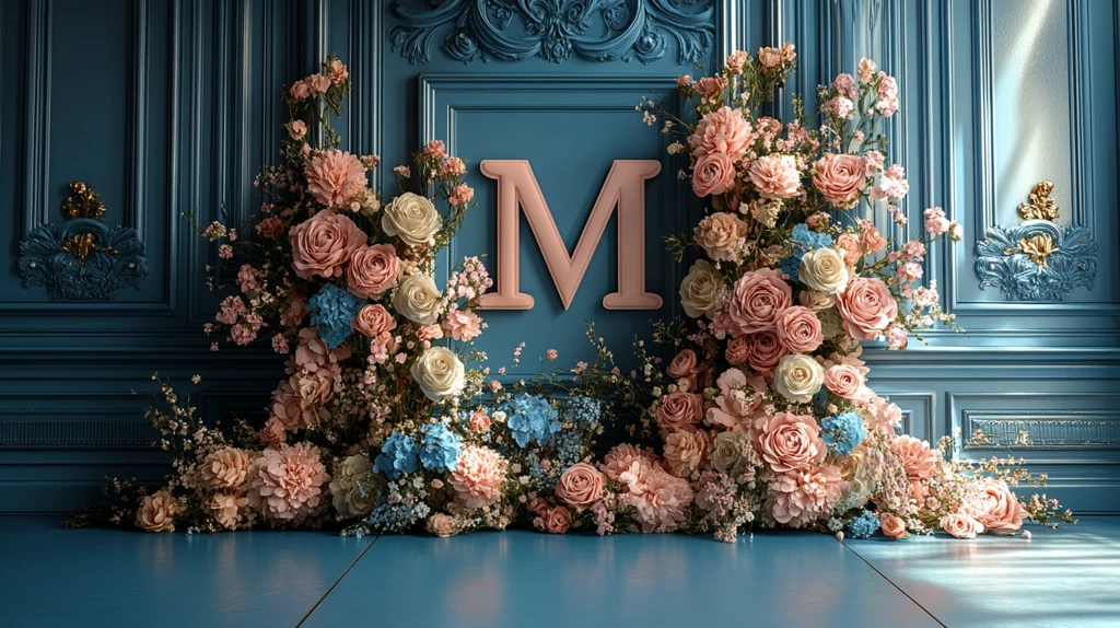 婚礼舞台背景与花艺装饰