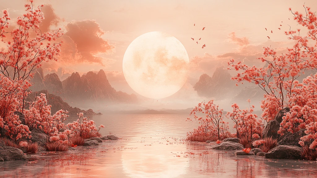 月亮背景花园婚礼装饰