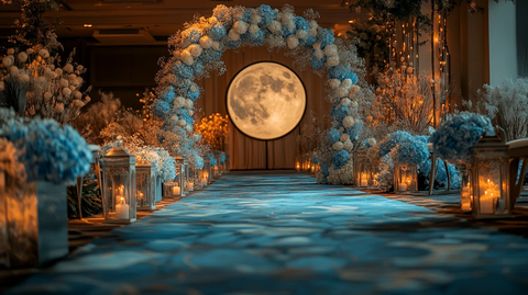 月亮主题婚礼花拱门