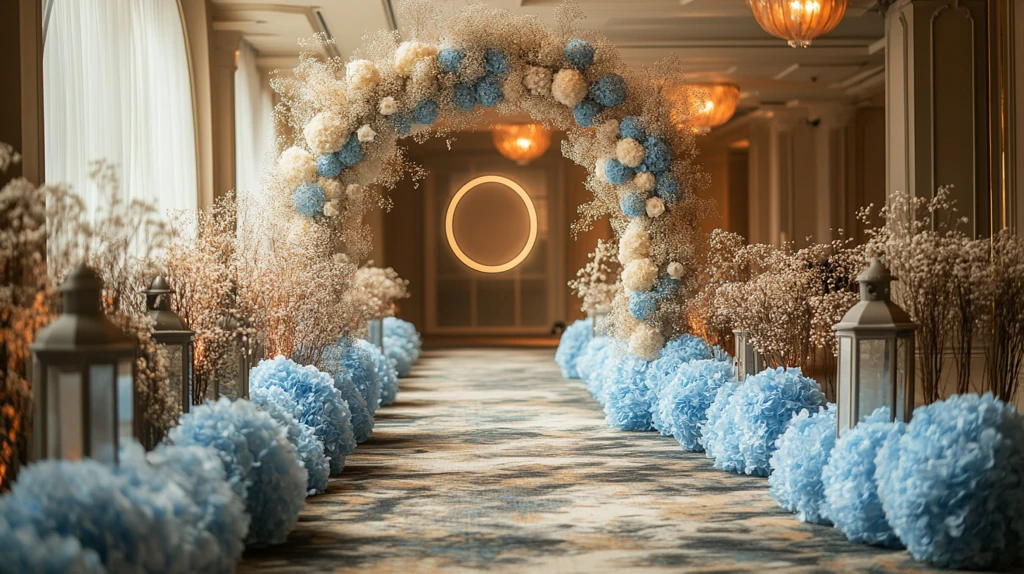 月亮主题婚礼花拱门