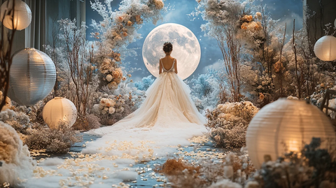 月亮主题婚礼花拱门