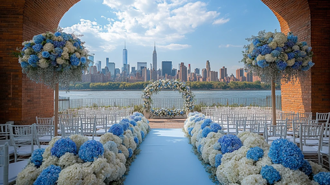 河畔婚礼仪式装饰