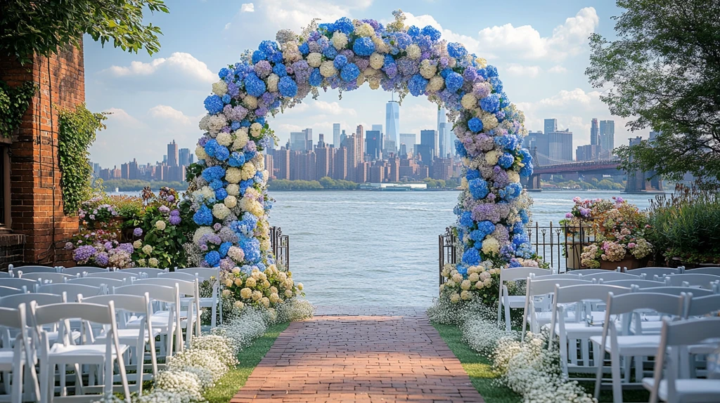 河畔婚礼仪式装饰