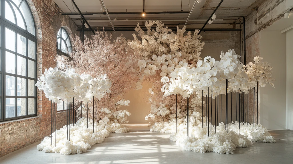 白色婚礼花艺装置