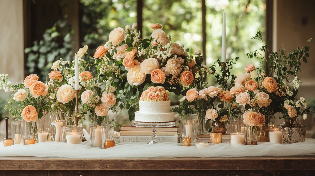 婚礼桌布置与书籍装饰