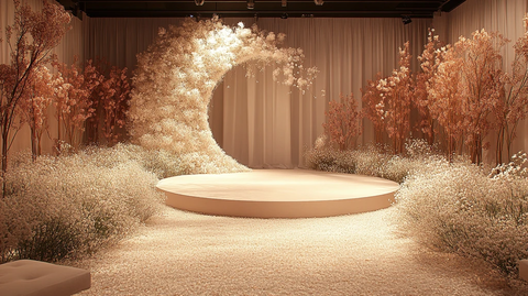 白色花环婚礼舞台设计