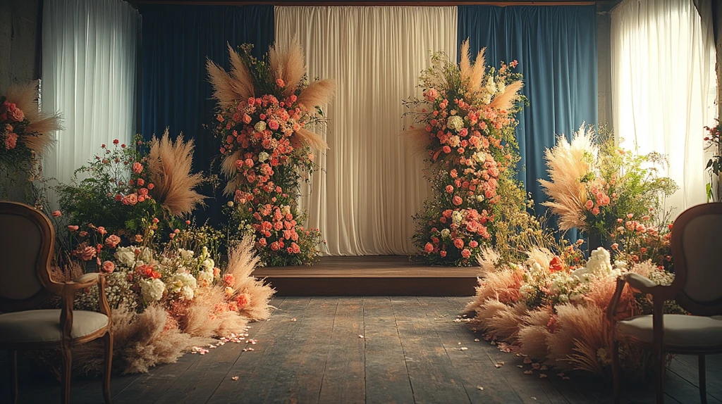 简约婚礼仪式舞台布置