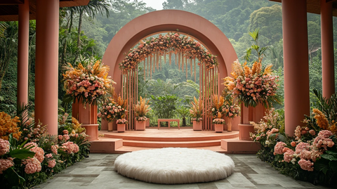 粉色白色婚礼舞台