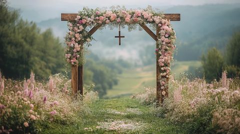 婚礼拱门花艺装饰