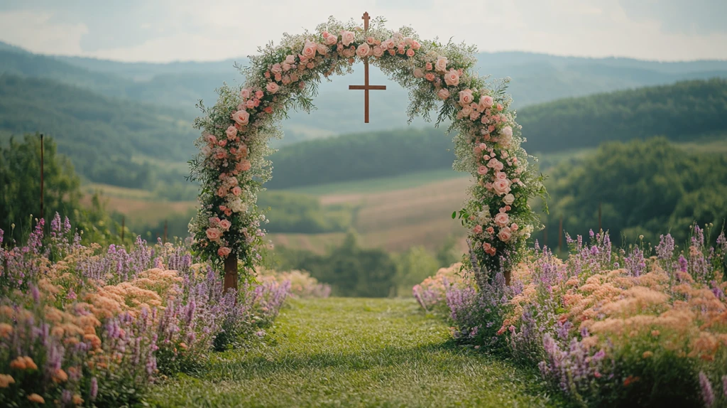 婚礼拱门花艺装饰