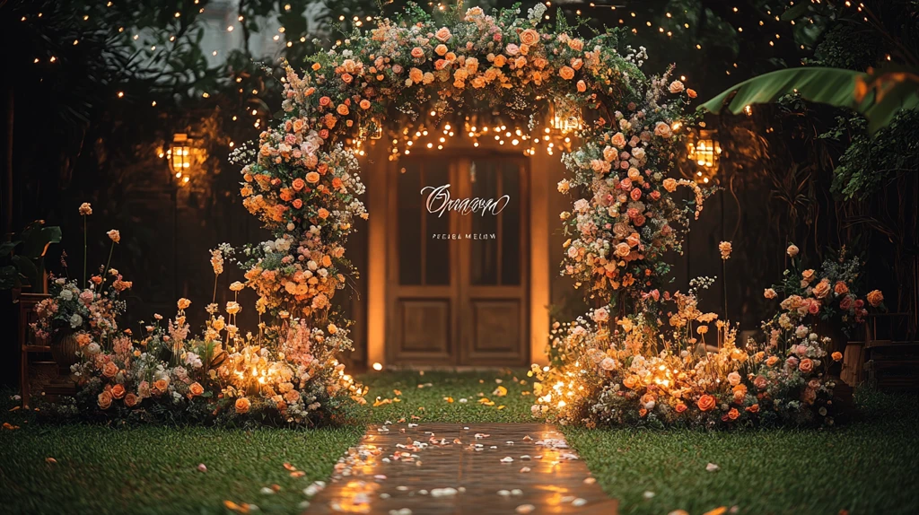 婚礼拱门花艺装饰