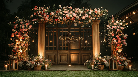 婚礼拱门花艺装饰