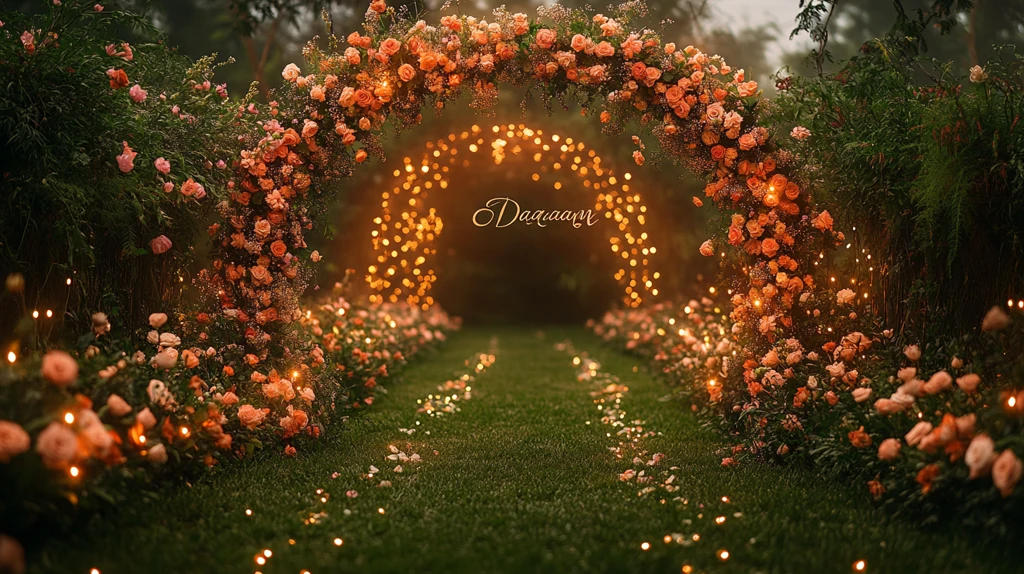 婚礼拱门花艺装饰