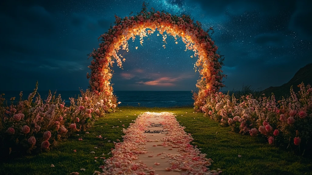 婚礼拱门花艺装饰